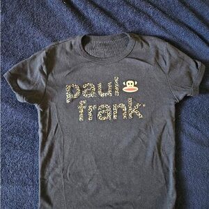 Paul Frank Black T-Shirt with Leopard Print Logo